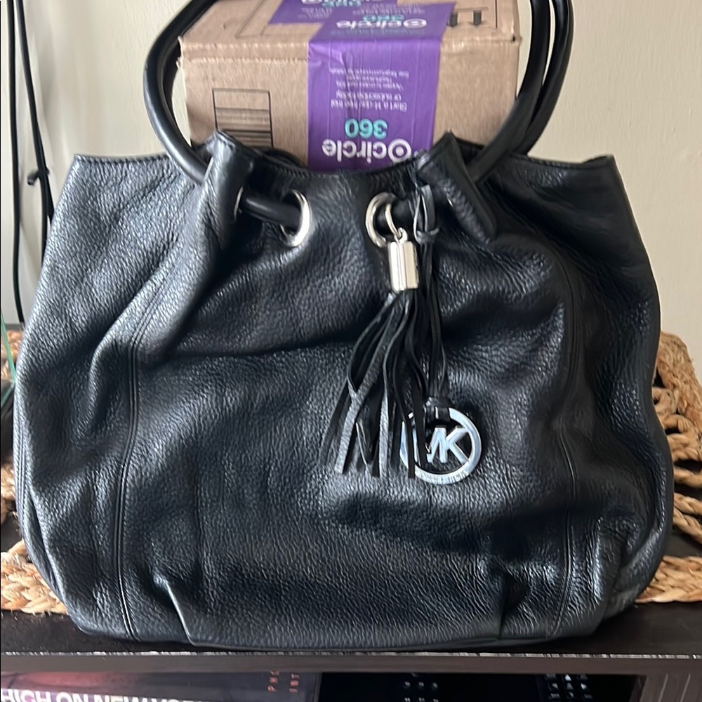 Black Leather Tote Bag